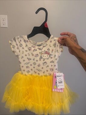 Hello Kitty Yellow and White Tulle Skirt Dress